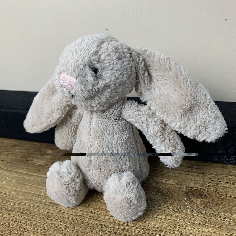 Jellycat Bashful Bunny Beige Plush Lovey White Tail 8” Rabbit Stuffed Animal